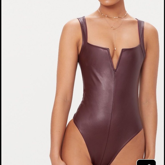 Tops - Prettylittlething Burgundy TBar Bodysuit Tops - Prettylittlething Burgundy TBar Bodysuit